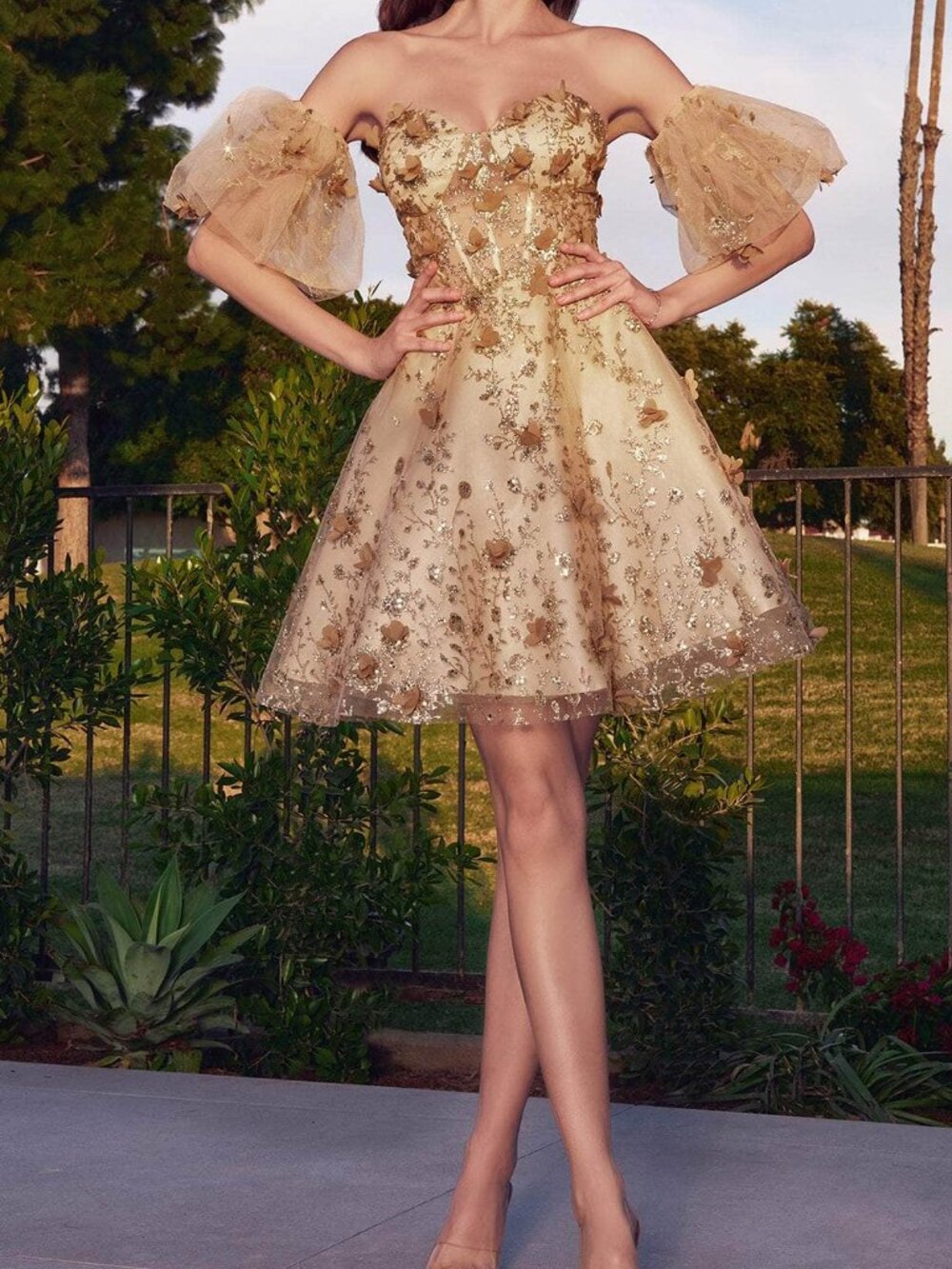 NWT Ladivine KV1089 Cocktail Sweetheart Corset Dress Champagne Size 6